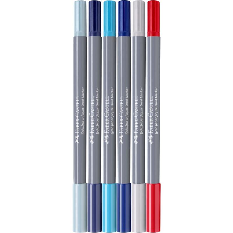 Faber-Castell Goldfaber Aqua Dual Marker 6er Etui Lettering Set Sea